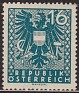 Austria 1945 Coat Of Arms 16 H Green Scott 440. Aus 440. Uploaded by susofe